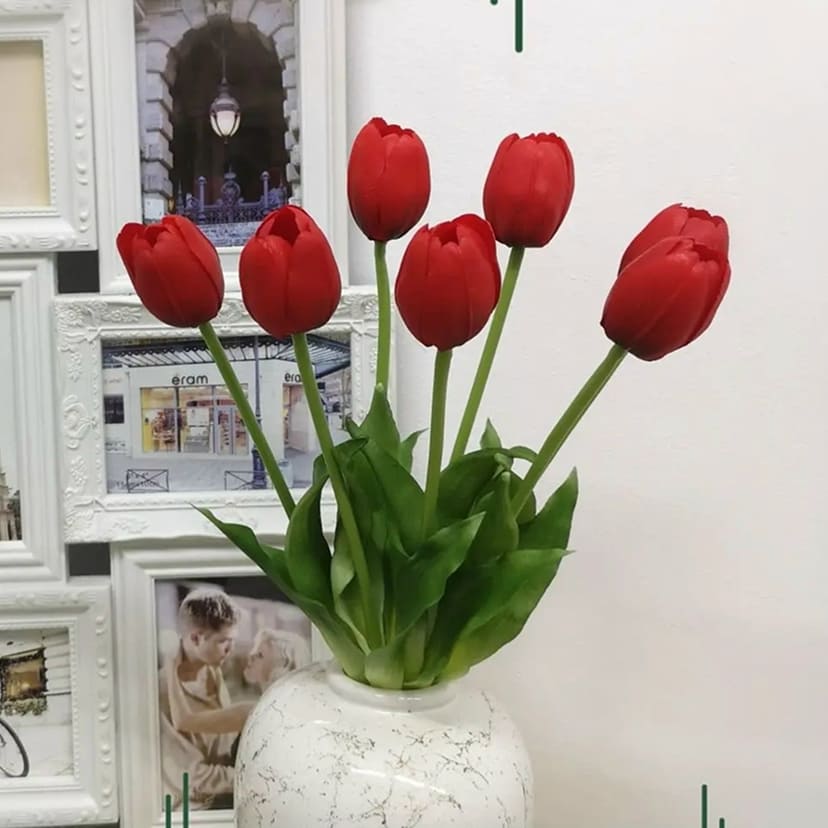 Искусственные цветы в Екатеринбурге | Цветы искусственные «Тюльпаны», красные, букет