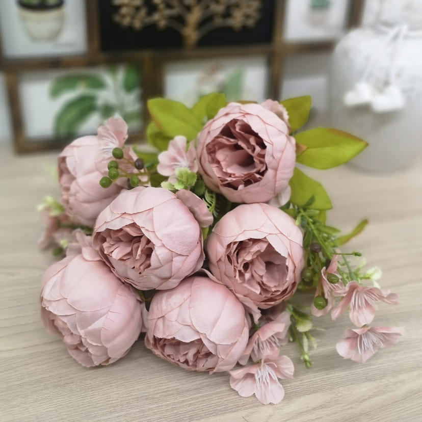 Искусственные цветы в Екатеринбурге | Цветы искусственные «Пионы», розовый, винтаж, букет