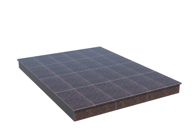 Площадки на могилу в Екатеринбурге | Площадка с вертикальной (15 см) облицовкой Дымовским гранитом