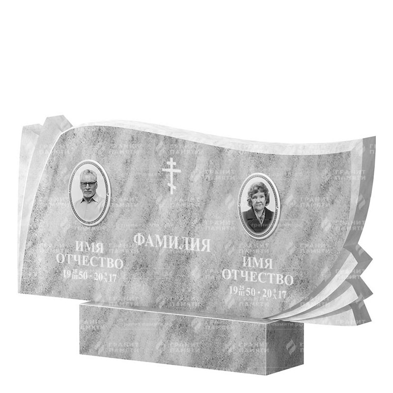 Памятники из мрамора в Екатеринбурге | Двойной мраморный памятник ФМ-265