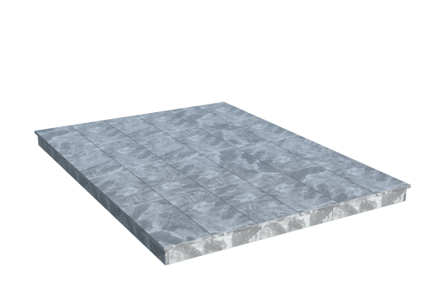 Площадки на могилу в Екатеринбурге | Площадка с вертикальной (10 см) мраморной облицовкой