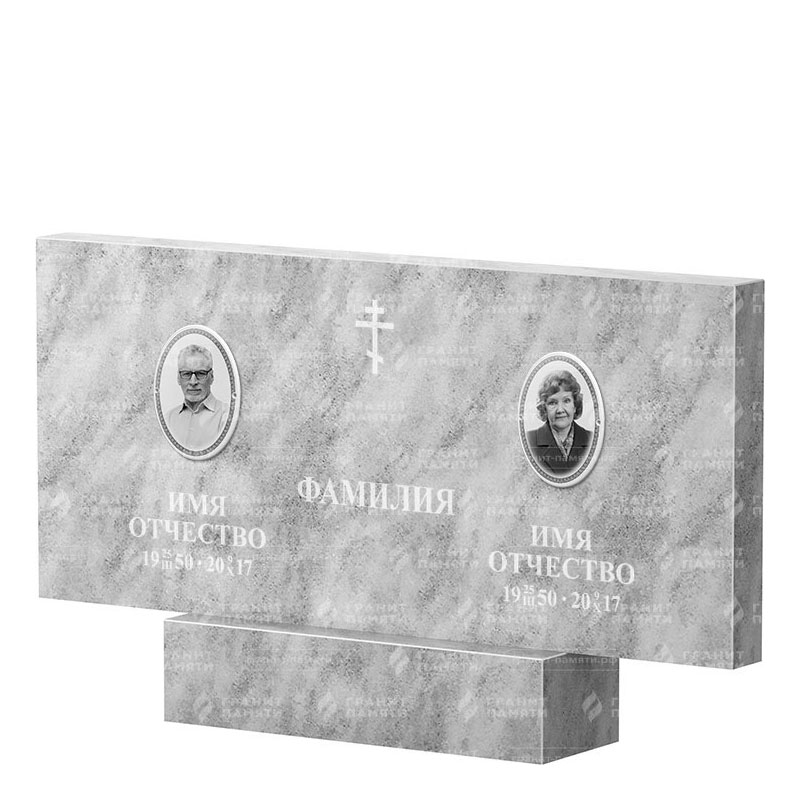 Памятники из мрамора в Екатеринбурге | Двойной мраморный памятник, прямой