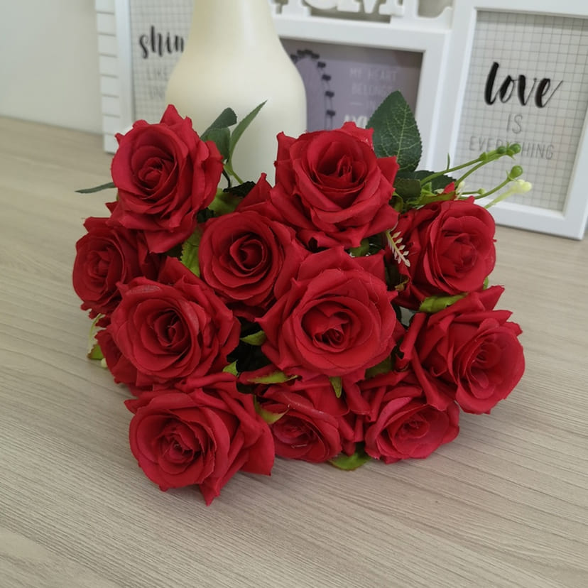 Искусственные цветы в Екатеринбурге | Цветы искусственные «Розы острые», красные, букет