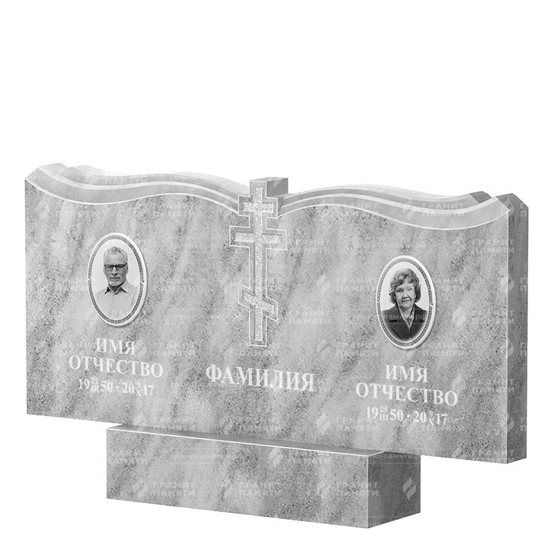 Памятники из мрамора в Екатеринбурге | Двойной мраморный памятник ФМ-262