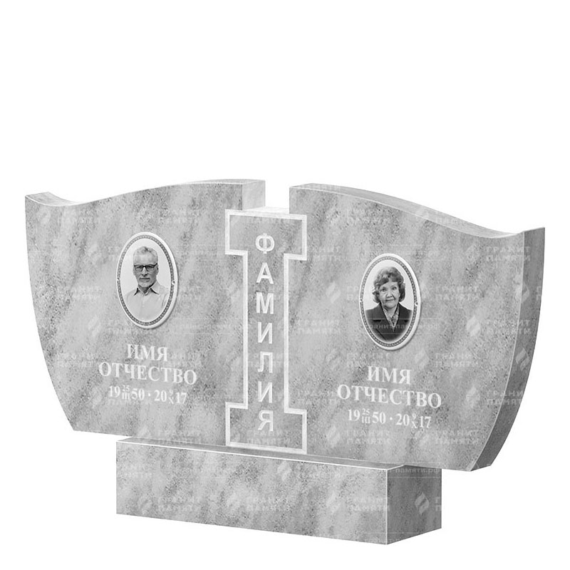 Памятники из мрамора в Екатеринбурге | Двойной мраморный памятник ФМ-138