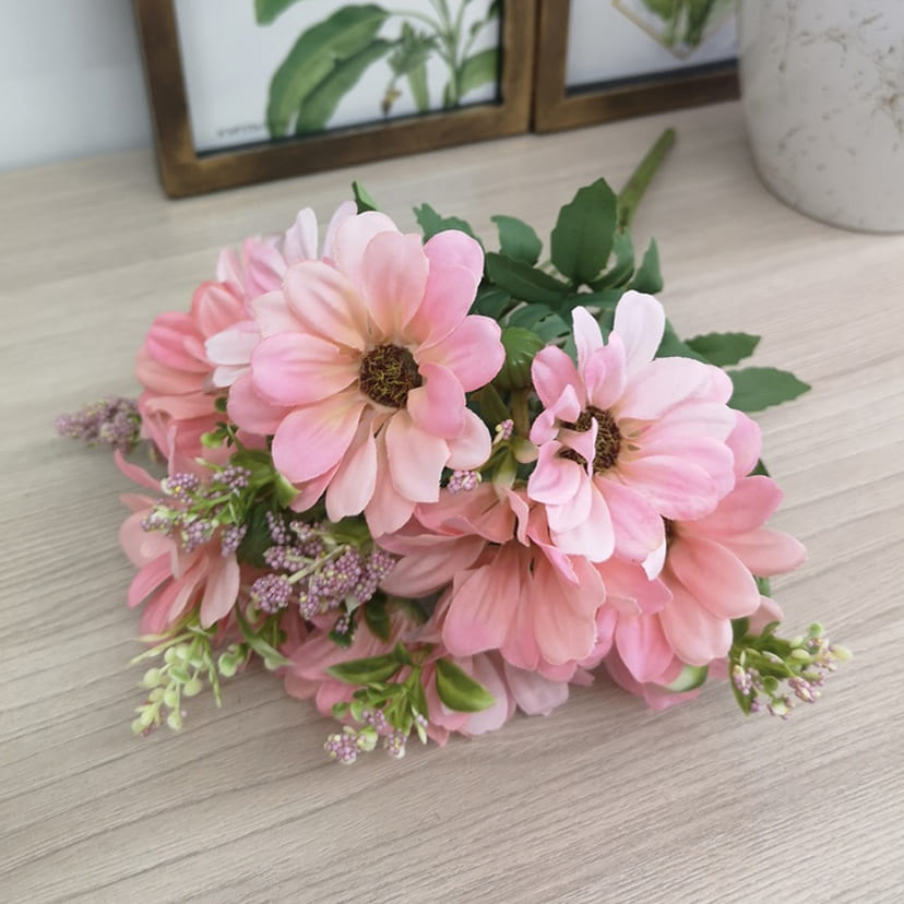 Искусственные цветы в Екатеринбурге | Цветы искусственные «Ромашки с бутонами», розовые, букет