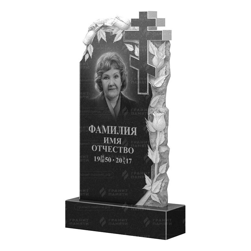Памятники из гранита с цветами в Екатеринбурге | Гранитный памятник ФГ-088