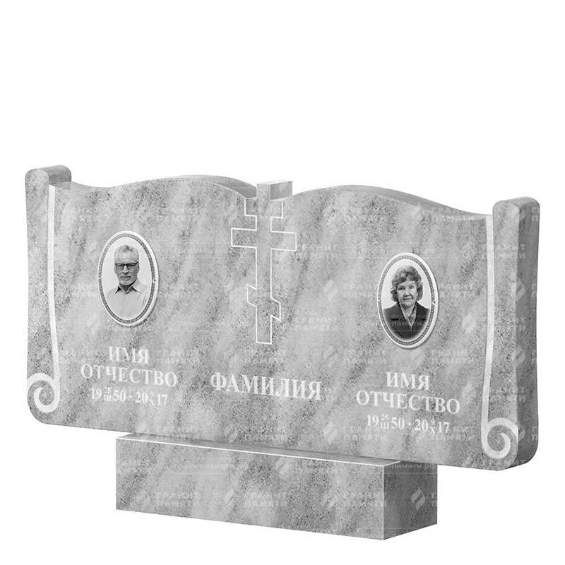 Памятники из мрамора в Екатеринбурге | Двойной мраморный памятник ФМ-263