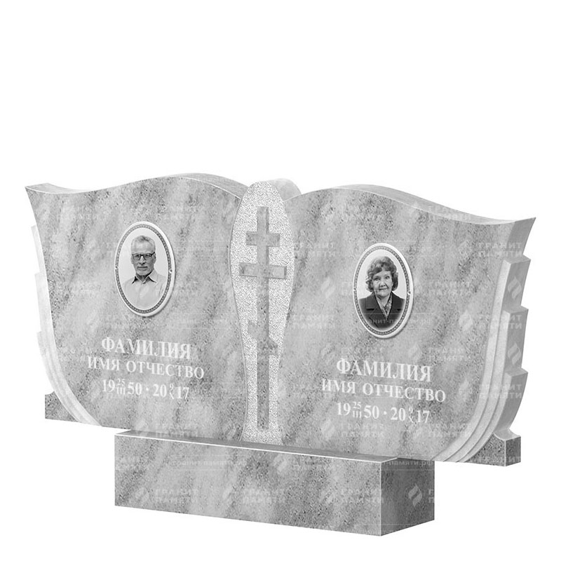Памятники из мрамора в Екатеринбурге | Двойной мраморный памятник ФМ-136