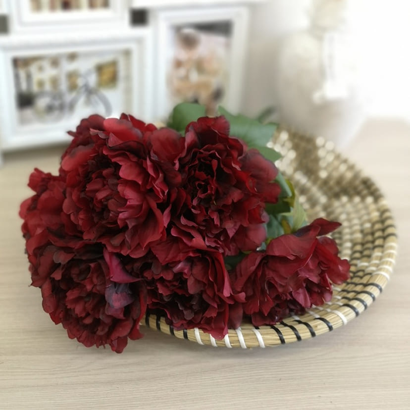 Искусственные цветы в Екатеринбурге | Цветы искусственные «Пионы», бордовые, букет