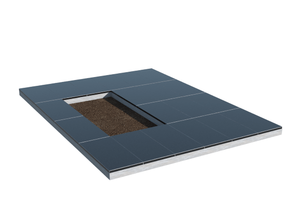 Площадки на могилу в Екатеринбурге | Площадка с облицовкой гранитом Габбро (под цветник)