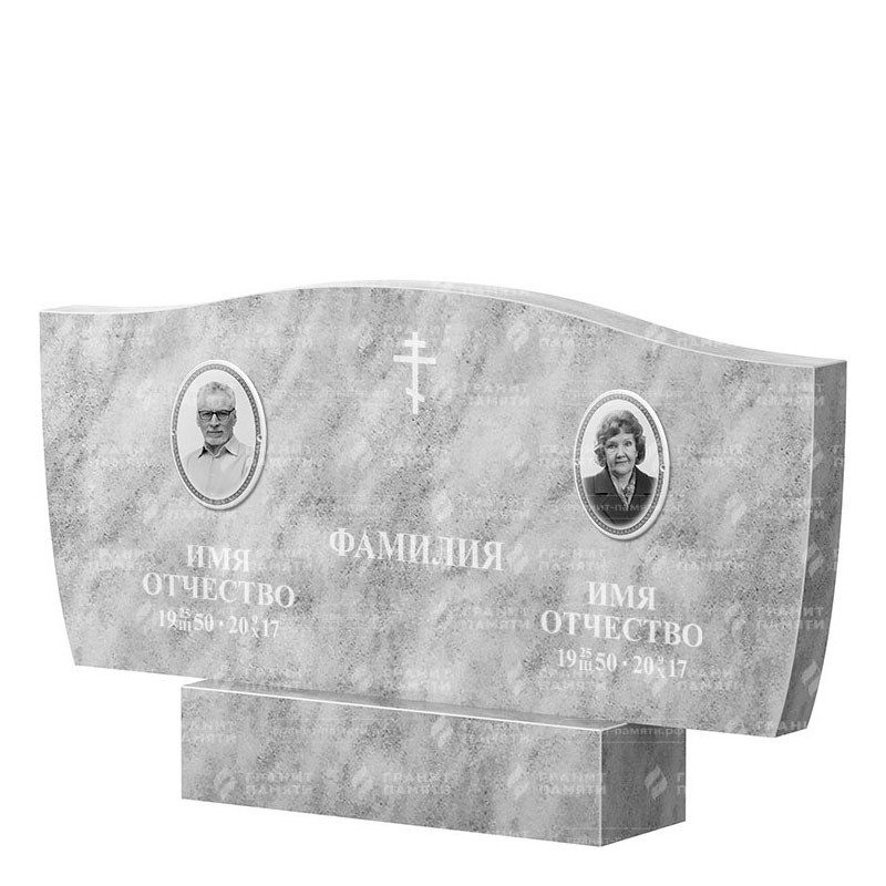 Памятники из мрамора в Екатеринбурге | Двойной мраморный памятник ФМ-258