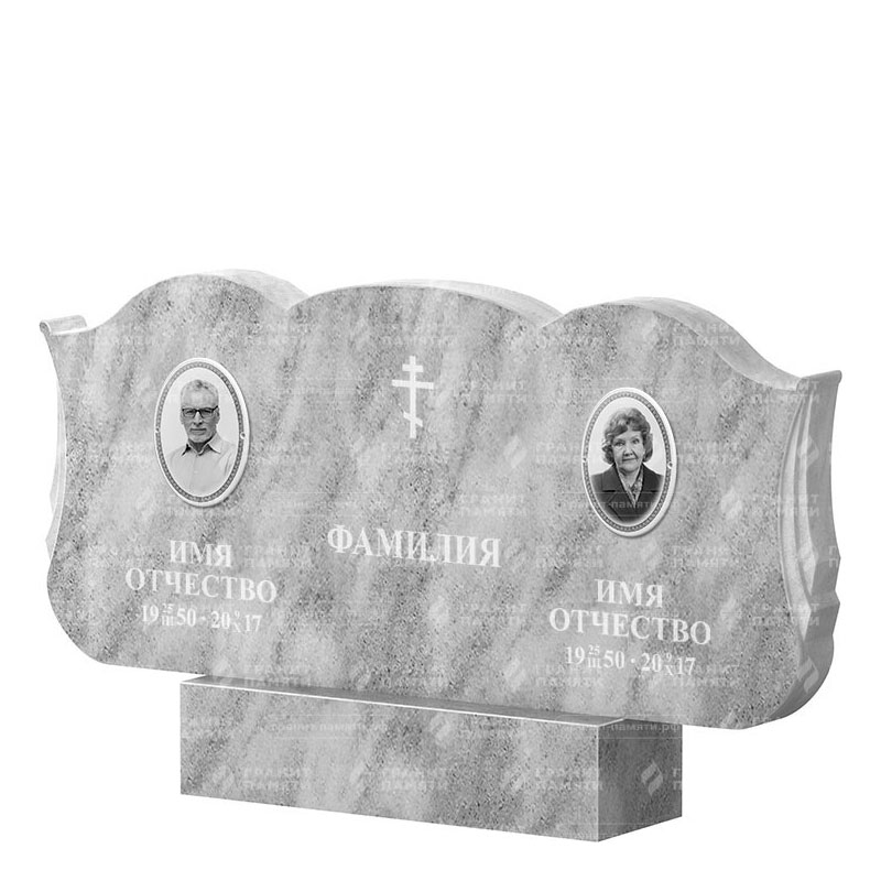Памятники из мрамора в Екатеринбурге | Двойной мраморный памятник ФМ-261