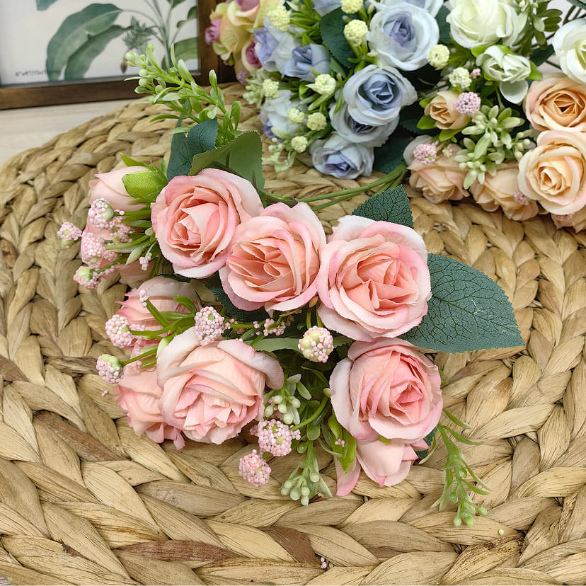 Искусственные цветы в Екатеринбурге | Цветы искусственные «Розы», нежно-розовые, букет