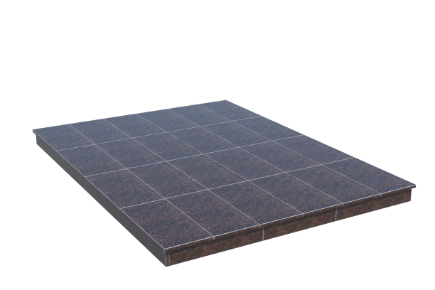 Площадки на могилу в Екатеринбурге | Площадка с вертикальной (10 см) облицовкой Дымовским гранитом